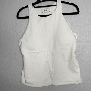 Women's Love Bonito White‎ tank top with padding size 8 athletic casual -cp